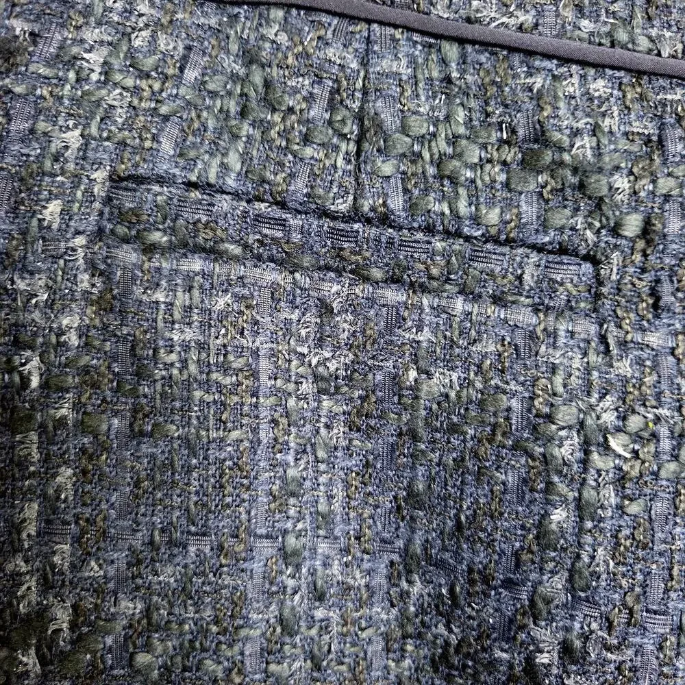 Tory Burch Womens Drew‎ Glazed Navy Blue Tweed Pencil Skirt SZ 8 Professional
